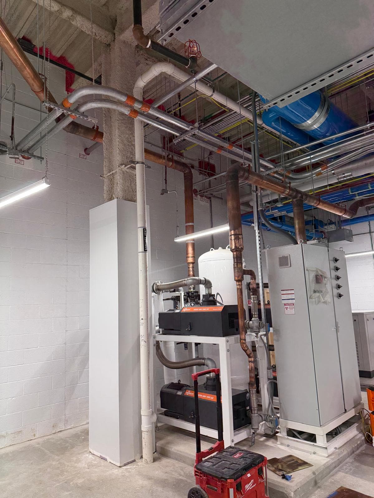 Mechanical equipment room with conduit